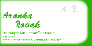 aranka novak business card